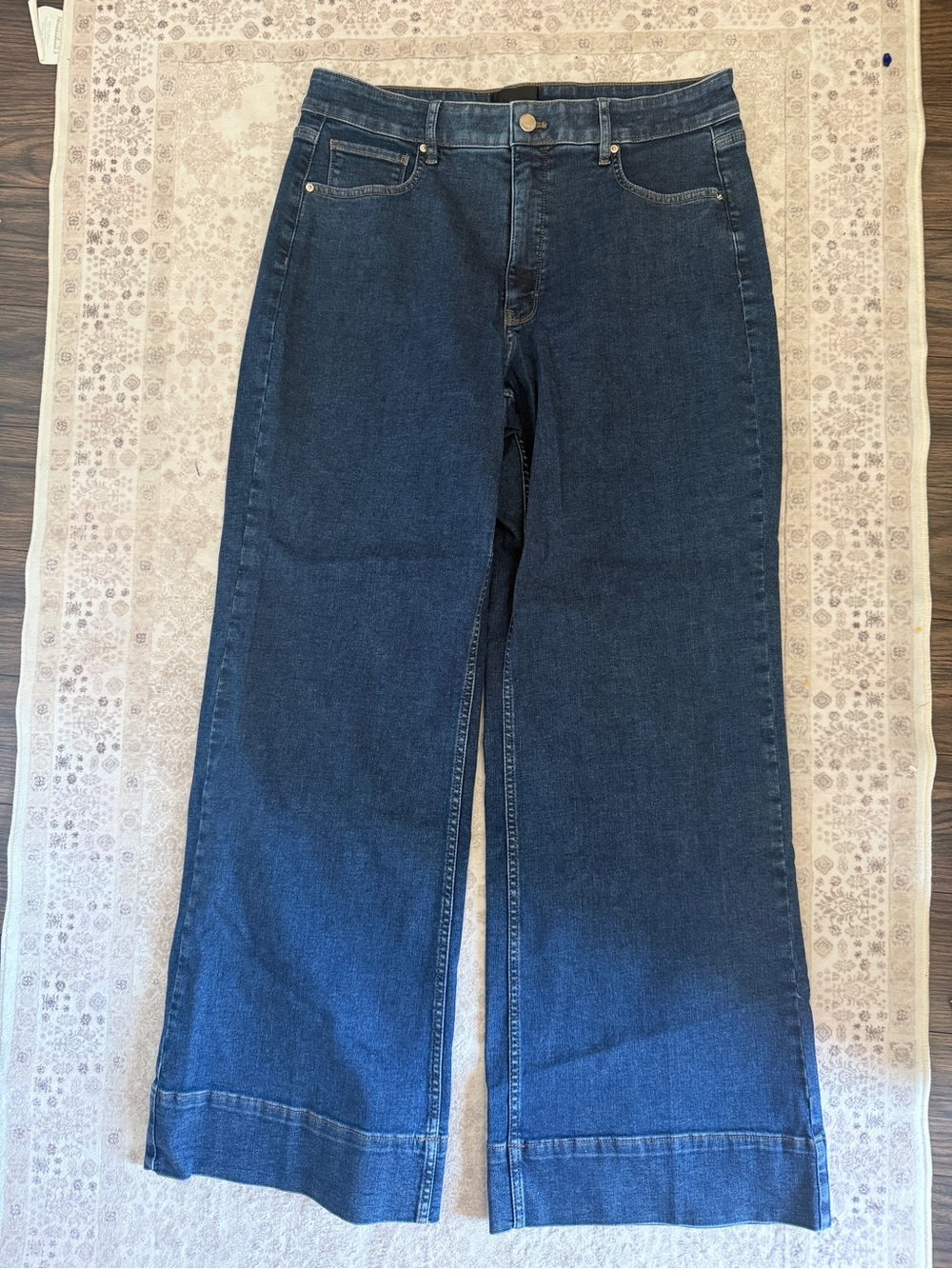 NWOT WHBM Extra High Rise Wide Leg Trousers Blue Denim Jeans